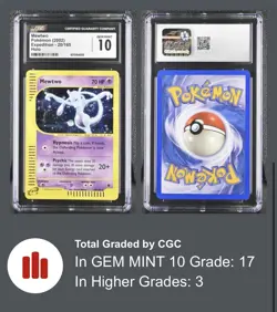 Pokemon Mewtwo Expedition Holo Rare #20 CGC 10 Gem Mint - Image 3