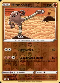 Pokemon - Hitmonlee #094/202 - SWSH01: Sword & Shield Base Set Reverse Holo - Image 1
