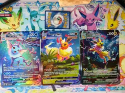 Pokemon TCG 3 Jumbo Card Vaporeon Jolteon & Flareon VMAX SWSH180 SWSH182 SWSH184 - Image 1