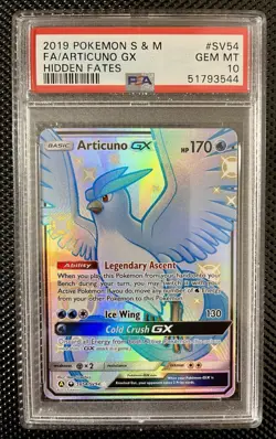 Pokemon TCG Articuno GX SV54/SV94 Hidden Fates PSA 10 Gem Mint - Image 1