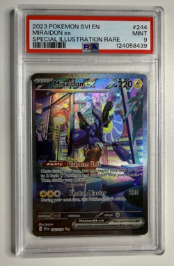 Pokemon TCG Miraidon EX Scarlet & Violet Base Set Card 244/198 SIR, PSA 9 - Image 1