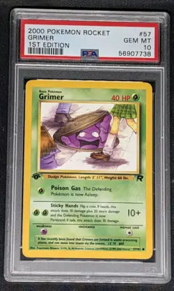 2000 POKEMON ROCKET 1ST ED #57 GRIMER PSA 10 GEM MINT - Image 1