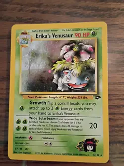 2000 Pokemon Gym Challenge ERIKA'S VENUSAUR 1st Edition HOLO 4/132 PSA 8 NM-MT - Image 1