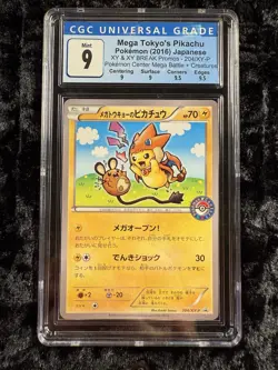 CGC 9 Mega Tokyo's Pikachu 204/XY-P Pokemon Center Mega Battle Promo Japanese - Image 1