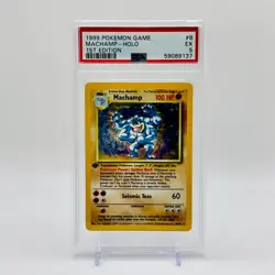 Pokemon Card PSA 5 1st Edition Machamp 8/102 - Base Set 1999-2000 Holo 4th Print - Image 1