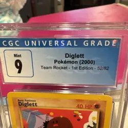 CGC 9 MINT Diglett Team Rocket 1st Edition 2000 Pokemon WOTC 2000 52/82 - Image 4