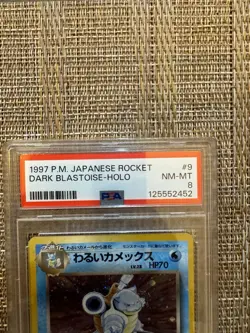 PSA 8 Pokemon Dark Blastoise Holo Japanese Rocket 1997 VTG Team Rocket Big 3 - Image 3