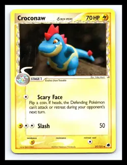 💥 Croconaw Pokemon TCG 2006 (Dragon Frontiers ) Non Holo Vintage Card # 27/101 - Image 1