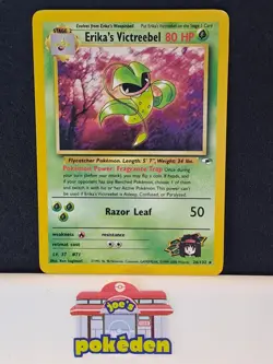 Pokemon Card Erika's Victreebel 26/132 Gym Heroes Rare WOTC Lightly Played - Image 1