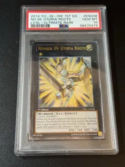 Yu-Gi-Oh! Number 39: Utopia Roots LVAL-EN048 Ultimate Rare 1st Edition PSA 10 - Image 1