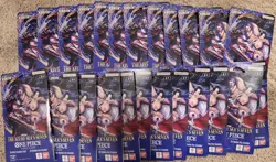 One Piece OP-14 The Azure Sea’s Seven Sleeved Booster Pack Lot Of 24 In Hand! - Image 1
