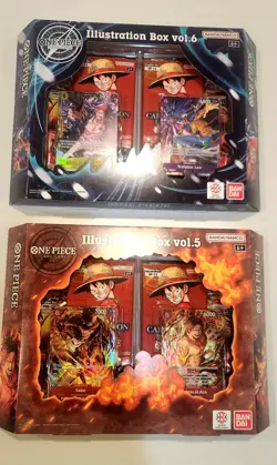 NEW SEALED One Piece Illustration Box Vol. 5 & 6 SET of BOTH! BANDAI CARD GAME - Image 1