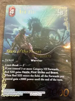 Final Fantasy Red XIII Prerelease Full Art Foil Card PR-183/25-107H - Image 1