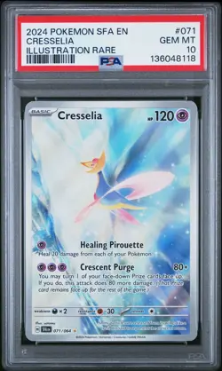 Cresselia Illustration Rare 071 PSA 10 Gem Mint Shrouded Fable Pokemon Card - Image 1