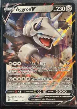 Aggron V 96/172 - Pokemon TCG Brilliant Stars Ultra Rare 2022 - M/LP Card - Image 1