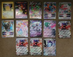 Pokemon TCG 13 Card Lot Holo Pikachu Charizard Promo Rayquaza Deoxys Jumbo Big - Image 1