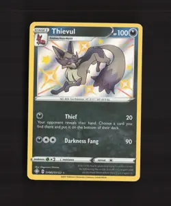 Thievul SV082/SV122 Shining Fates Shiny Holo Rare Pokemon Card LP+ - Image 1