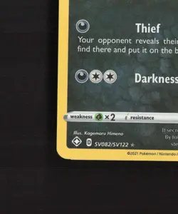 Thievul SV082/SV122 Shining Fates Shiny Holo Rare Pokemon Card LP+ - Image 5