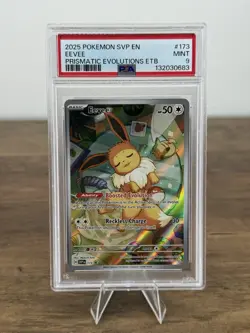 Pokemon TCG Eevee Promo Card SVP 173 Holo Rare PSA 9 - Image 1