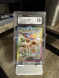 Eevee EX SAR SV8a-223/187 Pokemon Card Japanese CGC 10 - Image 1