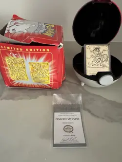 Limited Edition 1999 23K Gold Plated Mewtwo Trading Card - Image 1