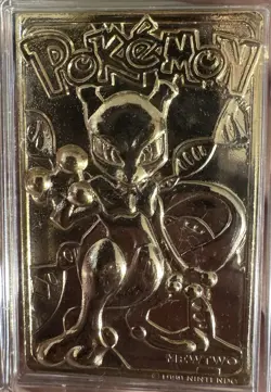 Limited Edition 1999 23K Gold Plated Mewtwo Trading Card - Image 3