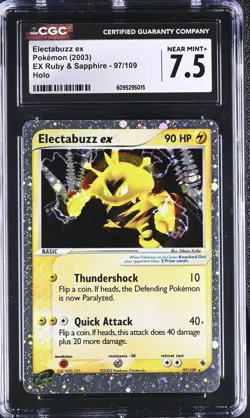CGC 7.5 Electabuzz ex 2003 EX Ruby & Sapphire 97/109 Holo Pokemon Card Near Mint - Image 1