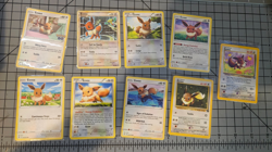 pokemon card - eevee lot (9) - slightly played - Image 1