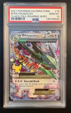 Pokemon Celebrations M Rayquaza EX Card 76/108 PSA 10 - NEW CERT - Image 1
