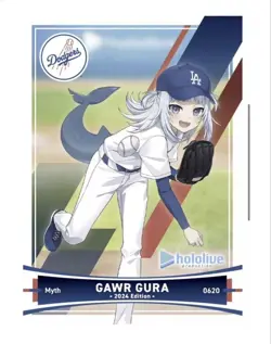 Dodgers X Hololive Gawr Gura Pekora Suisei Collaboration Trading Cards Set - Image 2