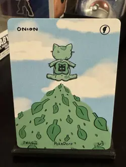 1st Edition Pokederp 2 Onion - Bulbasaur 3/3 Secret Rare Custom Derpy Card - Image 1