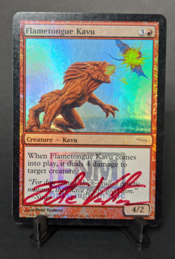 Flametongue Kavu FNM 2005 Foil Promo HP Signed By Pete Venters MTG - Image 1