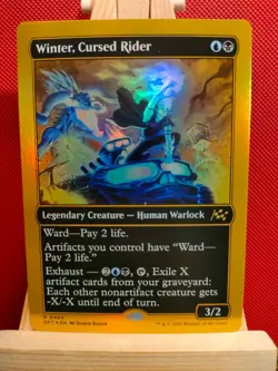 Winter, Cursed Rider First-Place FOIL - Aetherdrift - Rare - NM (see pics) MTG - Image 1