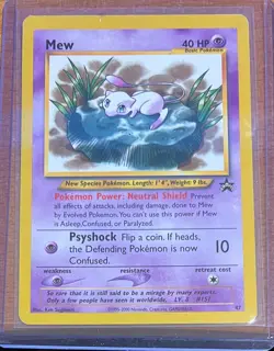 Mew - 47 - 2000 Pokemon Wizards Black Star Promo Card Vintage Rare LP - Image 1