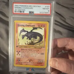 Pokemon TCG Shining Charizard Card 107/105 Neo Destiny 1st Edition PSA 8 - Image 3
