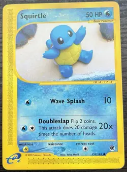 Squirtle 131/165 Pokemon TCG WOTC Expedition Base Set Common NEAR MINT NM - Image 1