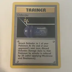 Defender 80/102 UC TCG Unlimited Base Set Pokemon TCG LP - Image 1