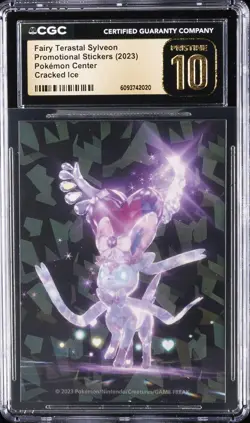 2023 POKEMON CENTER STICKERS FAIRY TERASTAL SYLVEON CGC 10 PERFECT - Image 1