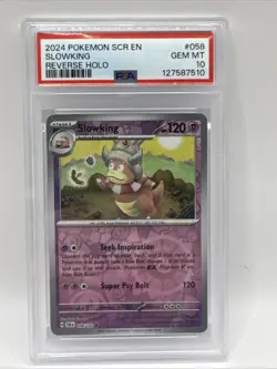 2024 Pokemon SCR EN Slowking REVERSE HOLO #058 PSA 10 - Image 1