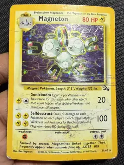 Vintage 1999 Pokemon Magneton - Rare Fossil 26/62 holo rare MP/HP WOTC - Image 2