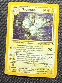 Vintage 1999 Pokemon Magneton - Rare Fossil 26/62 holo rare MP/HP WOTC - Image 5