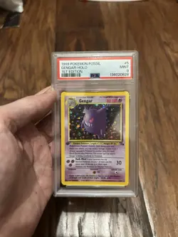 MINT PSA 9 👻 1st Edition Holo Gengar 👻 Fossil Set WOTC Pokemon - Image 1