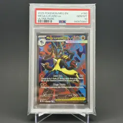 2025 POKEMON MEG EN-MEGA EVOLUTION ULTRA RARE #160 MEGA LUCARIO EX PSA 10 - Image 1