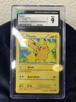 Pikachu Pokemon 2014 Cosmos Holo LEGO Movie Exclusive CGC Graded 9 Mint Clean - Image 1
