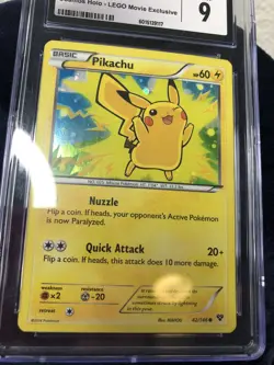 Pikachu Pokemon 2014 Cosmos Holo LEGO Movie Exclusive CGC Graded 9 Mint Clean - Image 4