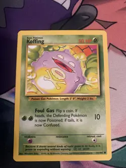Pokemon TCG Base Set LP Koffing 51/102 - Image 1