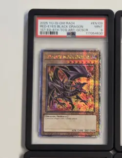 Red-Eyes Black Dragon PSA 9 Alt Art Yugioh Quarter Century Secret Rare Mint - Image 1