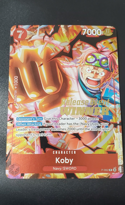 Koby (OP12 Release Event Winner) P-092 One Piece Promotion Cards Foil - Image 1