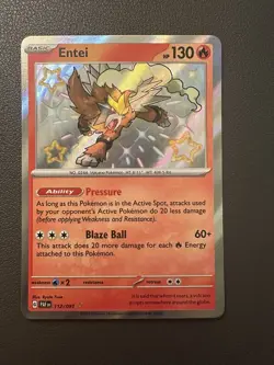 Entei Shiny Rare Paldean Fates Pokemon Card - Image 1