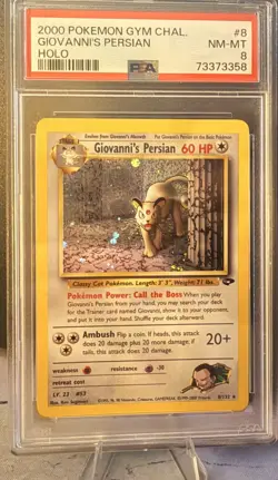 PSA 8 Giovanni’s Persian 8/132 Holo 2000 Gym Challenge Vintage Pokemon Card - Image 2